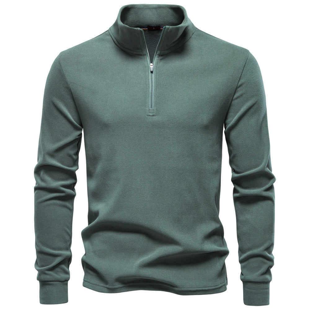 Herren funktionaler Sweatshirt mit hohem Kragen und kurzem Reißverschluss R&B