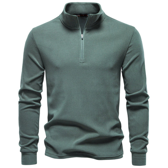 Herren funktionaler Sweatshirt mit hohem Kragen und kurzem Reißverschluss R&B