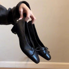 Damen elegante Ballerinas mit stabiler Sohle und dekorativem Schleifenakzent R&B