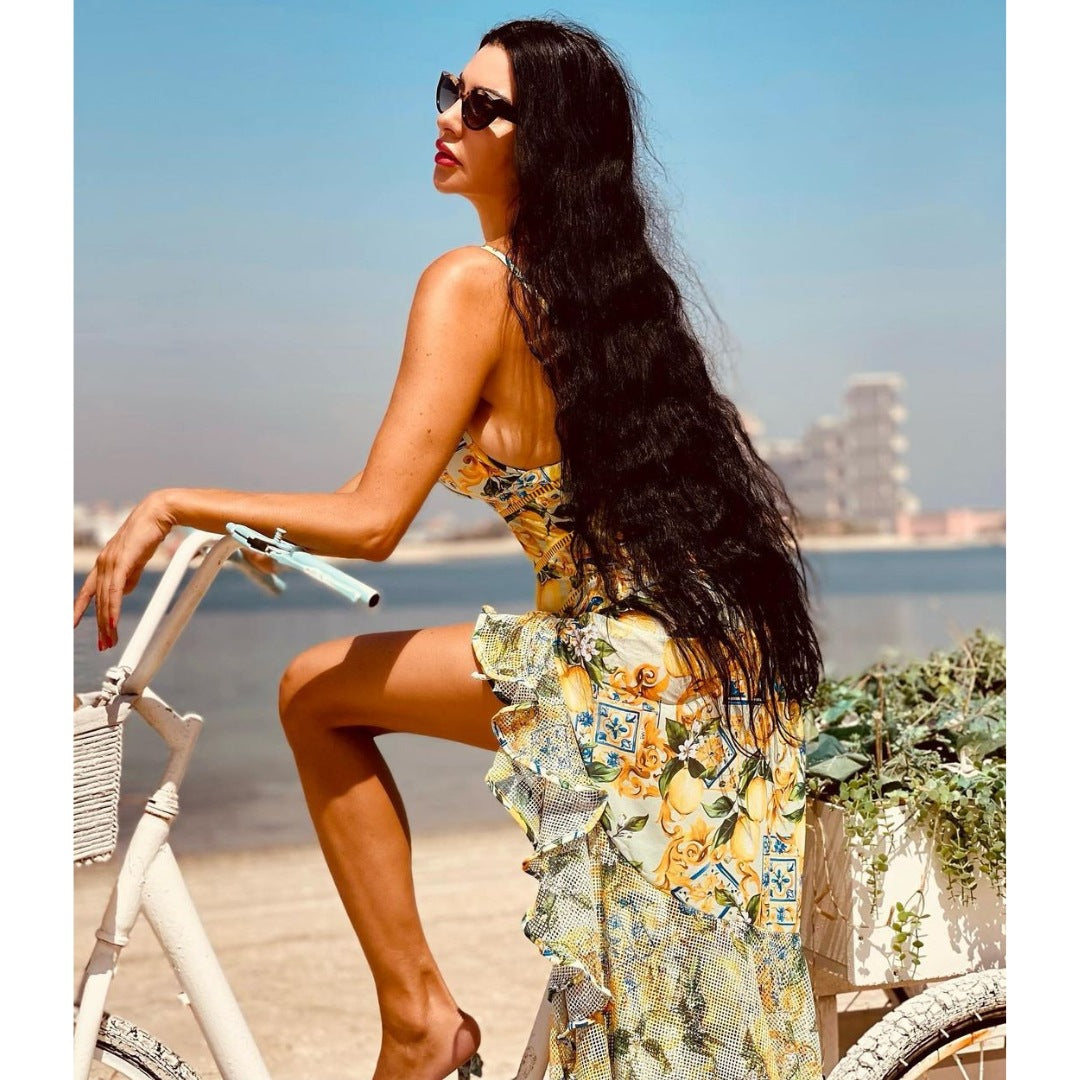 Damen Bikiniset mit elegantem Rüschendesign und maxi Rock R&B