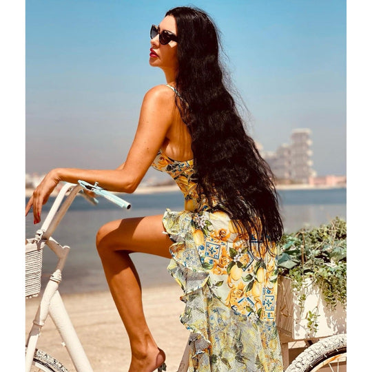 Damen Bikiniset mit elegantem Rüschendesign und maxi Rock R&B