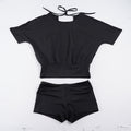 Damen Sportliches Bikini-Set mit lockerem Oberteil- und Short-Kombination R&B