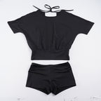 Damen Sportliches Bikini-Set mit lockerem Oberteil- und Short-Kombination R&B