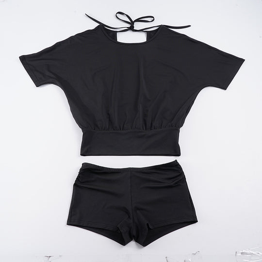Damen Sportliches Bikini-Set mit lockerem Oberteil- und Short-Kombination R&B