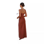 Damen Elegantes Maxikleid mit schmalem Schnitt und seitlichem Schlitz R&B