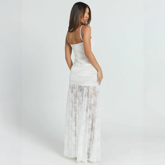 Damen Spitzenkleid mit raffinierten Rüschendetails R&B