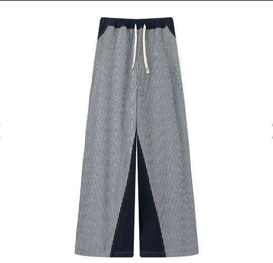 Damen Elegante und lässige Palazzohose mit gestreiftem Design R&B