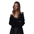Damen Figurbetonte Jacke mit einzigartigem Knopfdesign R&B