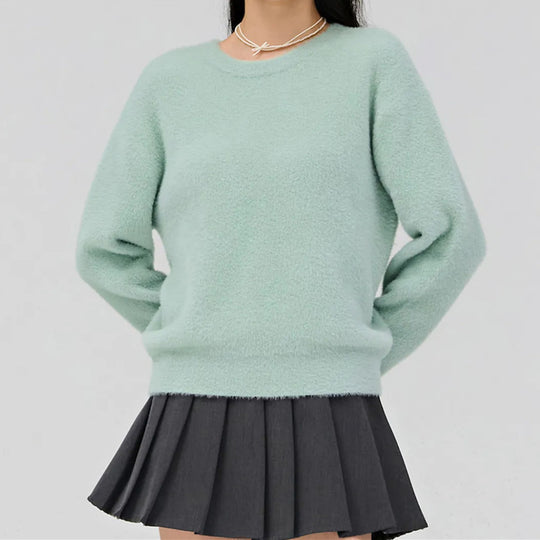 Damen Flauschiger Modischer Pullover mit weitem Schnitt R&B