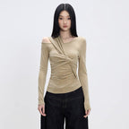 Damen Raffiniertes Longsleeve Shirt mit asymmetrischem Design R&B