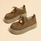 Damen Plateau-Schnürschuhe aus Wildleder mit attraktiven Details R&B