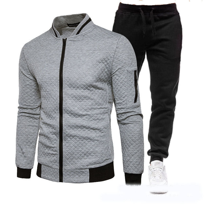 Herren modische Trainingsjacke mit Stehkragen und Sporthose R&B