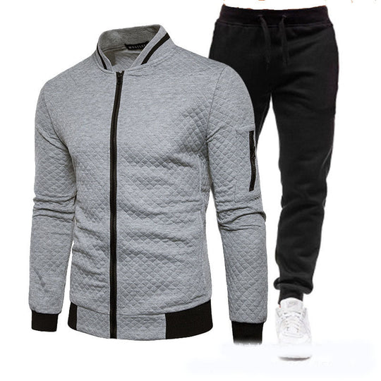 Herren modische Trainingsjacke mit Stehkragen und Sporthose R&B