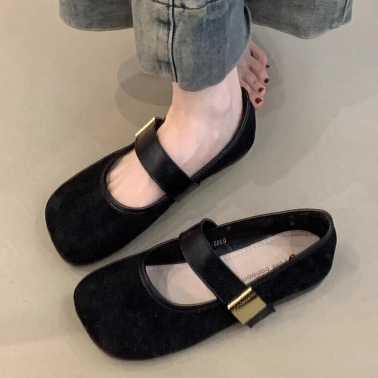 Damen elegante Mary Jane Ballerinas mit komfortablem Riemchen R&B