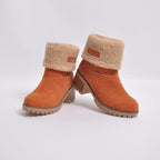 Damen Stiefel mit weichem Kunstfellkragen und robuster Sohle R&B