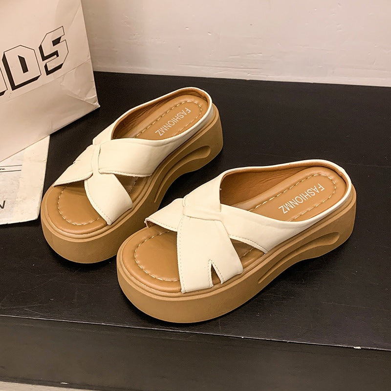 Damen Plateau-Sandalen mit stilvollem Knotendesign und bequemem Fußbett R&B