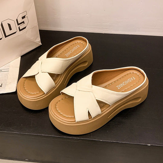Damen Plateau-Sandalen mit stilvollem Knotendesign und bequemem Fußbett R&B