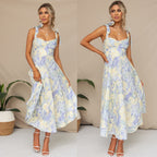Damen Sommerliches Blumenkleid mit elegantem Spaghettiträger-Design R&B