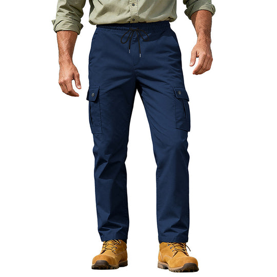 Herren nan robuste Freizeit-Cargohose mit elastischem Bund Tunnelzug und Mehrfachtaschen R&B