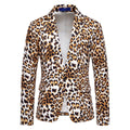 Herren stilvoller Blazer mit animalischem Muster und schmaler Passform R&B