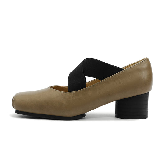 Damen elegante Ballerinas mit elastischen Riemen und glänzender Leder-Oberfläche R&B