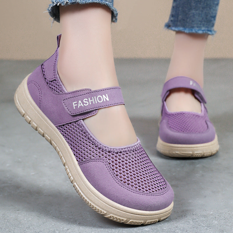 Damen Atmungsaktive Sport-Slipper mit verstellbarem Klettverschluss