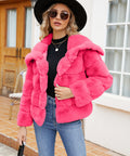 Damen Fleece-Puffjacke mit Kapuze R&B