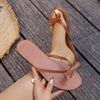 Damen Badesandalen mit eleganter Schleifenapplikation R&B