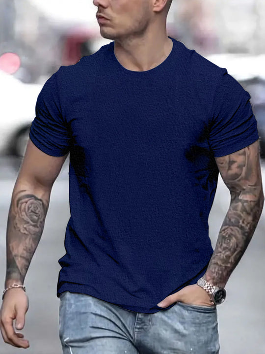 Herren lässiges T-Shirt mit strukturierter Oberfläche und bequemem Schnitt R&B
