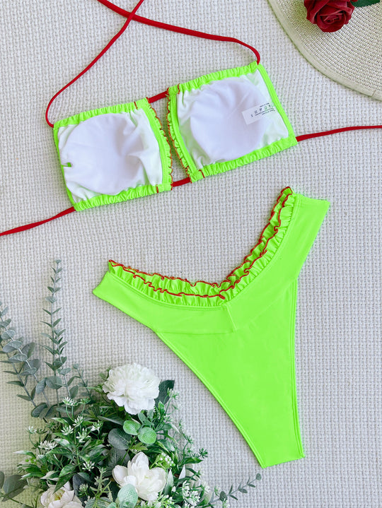 Damen Luxus Bikini mit verspielten Rüschendetails R&B
