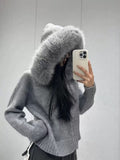 Damen Kuscheliger Hoodie mit attraktivem Fellkragen
