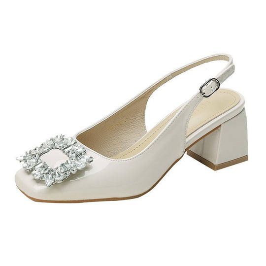 Damen elegante Slingback-Pumps mit funkelndem Schmuckdetail R&B