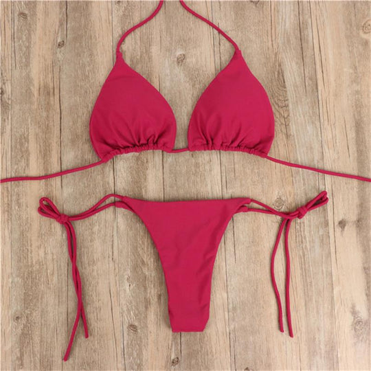 Damen Bikini-Set mit verstellbaren Trägern und minimalistischem Design R&B