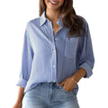 Damen Lässige gestreifte Bluse R&B