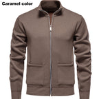 Herren Strickjacke mit durchgehendem Reißverschluss und seitlichen Taschen R&B
