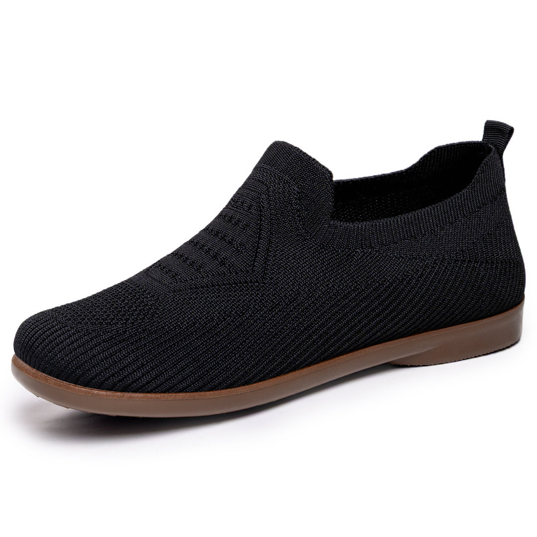Damen Flexible Slip-On Sneaker mit atmungsaktivem Strickoberteil R&B