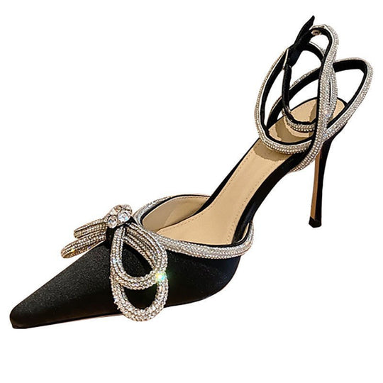 Damen elegante High Heel Sandalen mit funkelndem Schmuck-Detail R&B