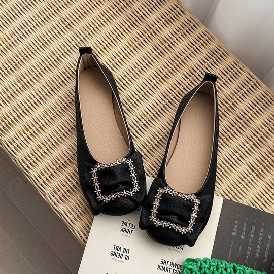 Damen Ballerinas mit dekorativer Schmuckschließe R&B