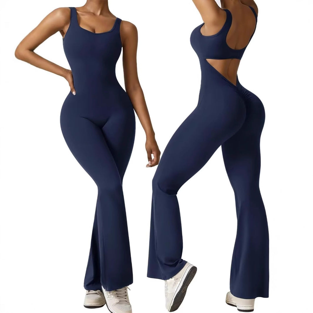 Damen Sportlicher Jumpsuit mit angeschnittenem Schnitt und trendy Cut-Outs R&B