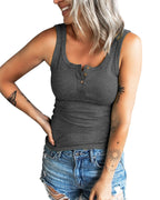 Damen komfortables Trägershirt mit Knopfdetails R&B