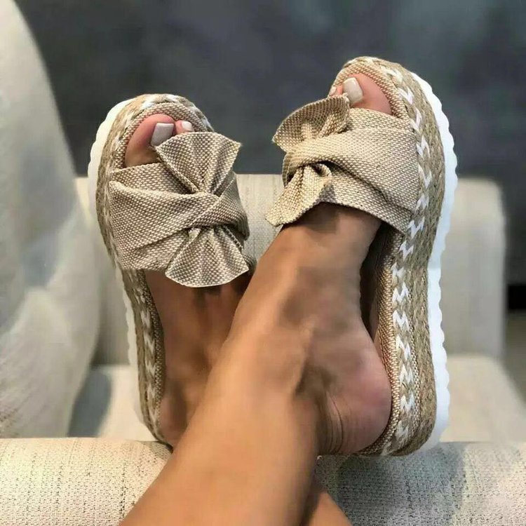 Damen Wedge-Pantoletten mit modischem Schleifen-Detail R&B