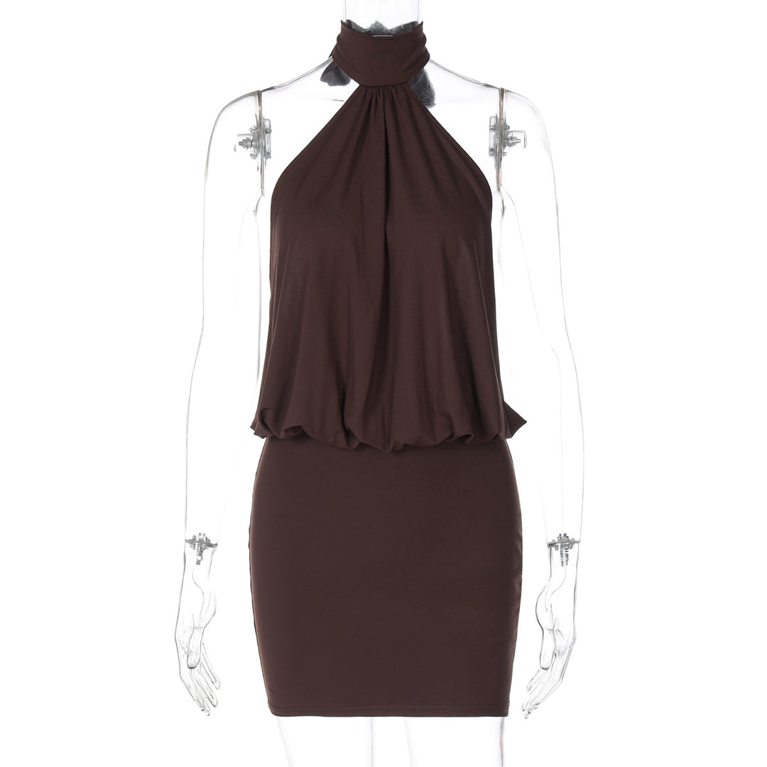 Damen Halterkleid mit figurbetonter Silhouette und fließendem Rock R&B