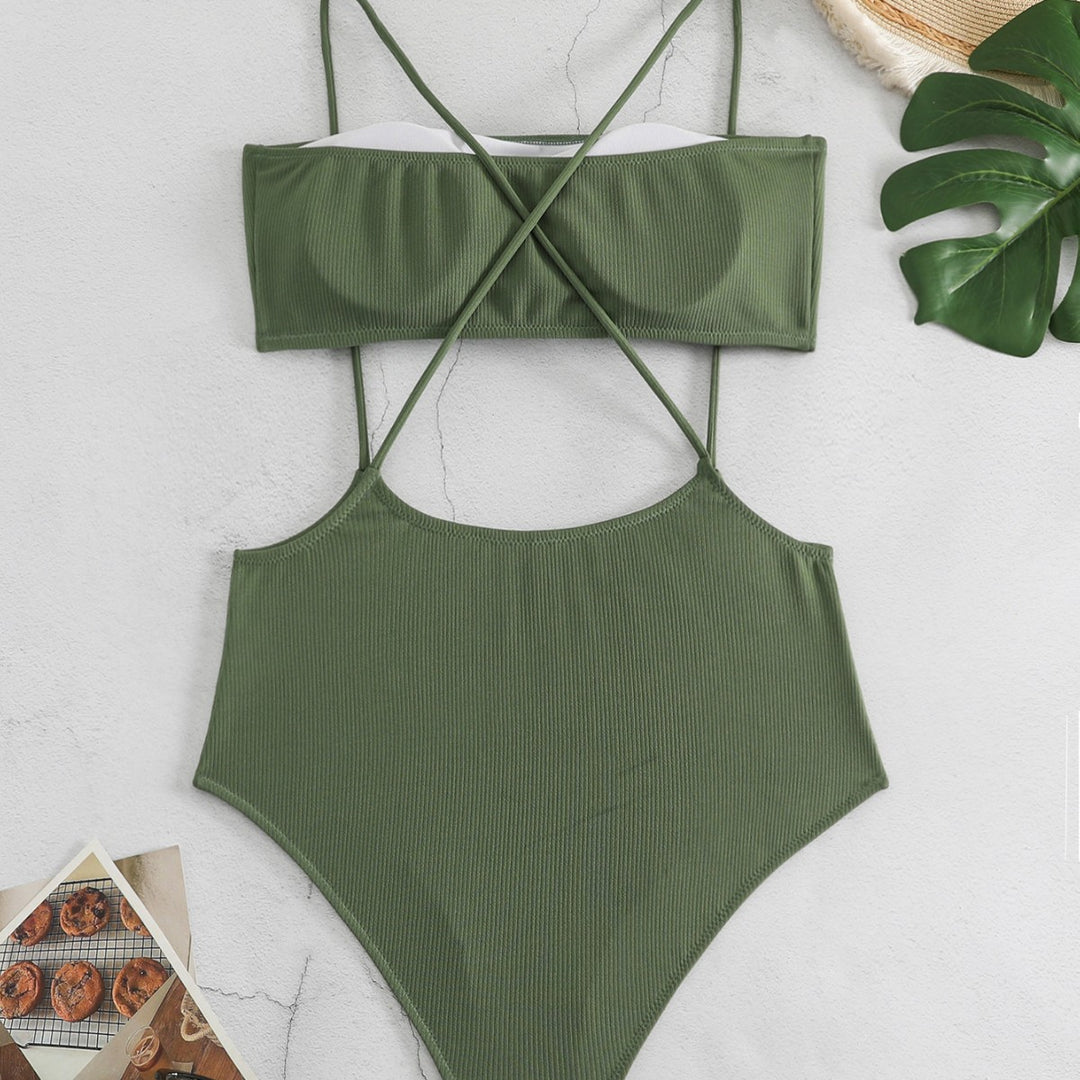 Damen Sportlicher Hochgeschnittener Bikini R&B