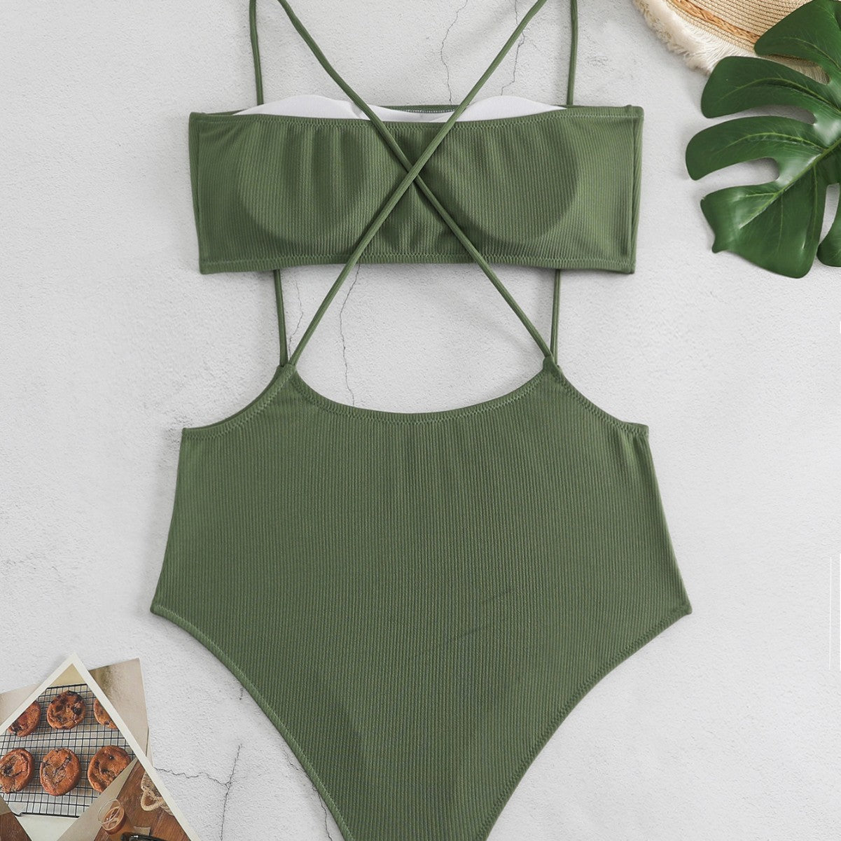 Damen Sportlicher Hochgeschnittener Bikini R&B