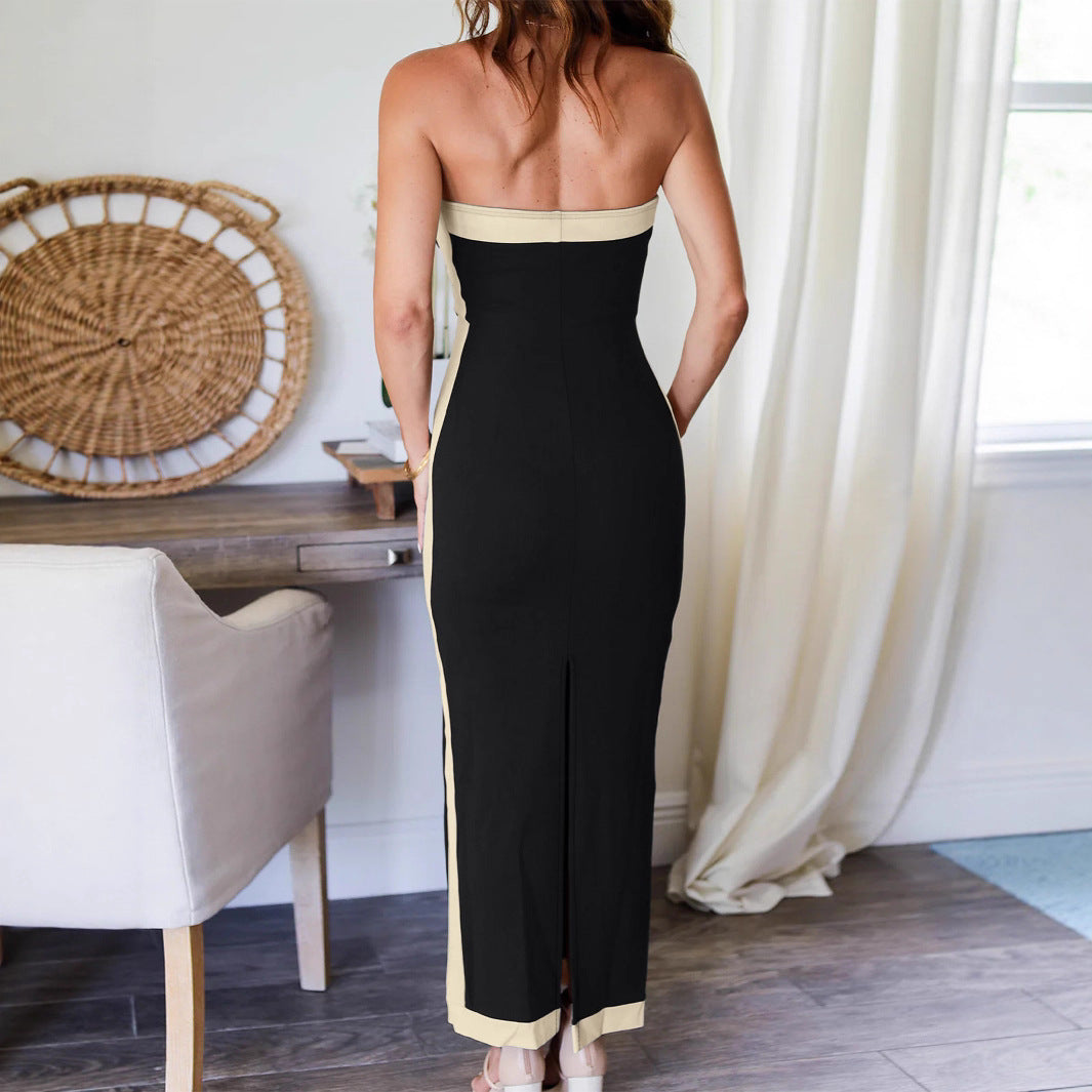 Damen Maxikleid mit elegantem Herz-Ausschnitt und figurbetonter Silhouette R&B