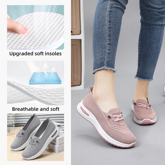 Damen Sportliche Slip-On Sneakers mit atmungsaktiver Strickoberfläche R&B