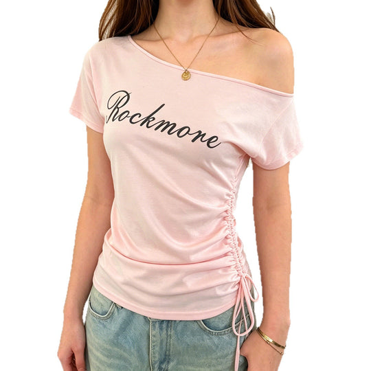 Damen asymmetrisches Casual-Shirt mit raffinierten Rüschendetails R&B