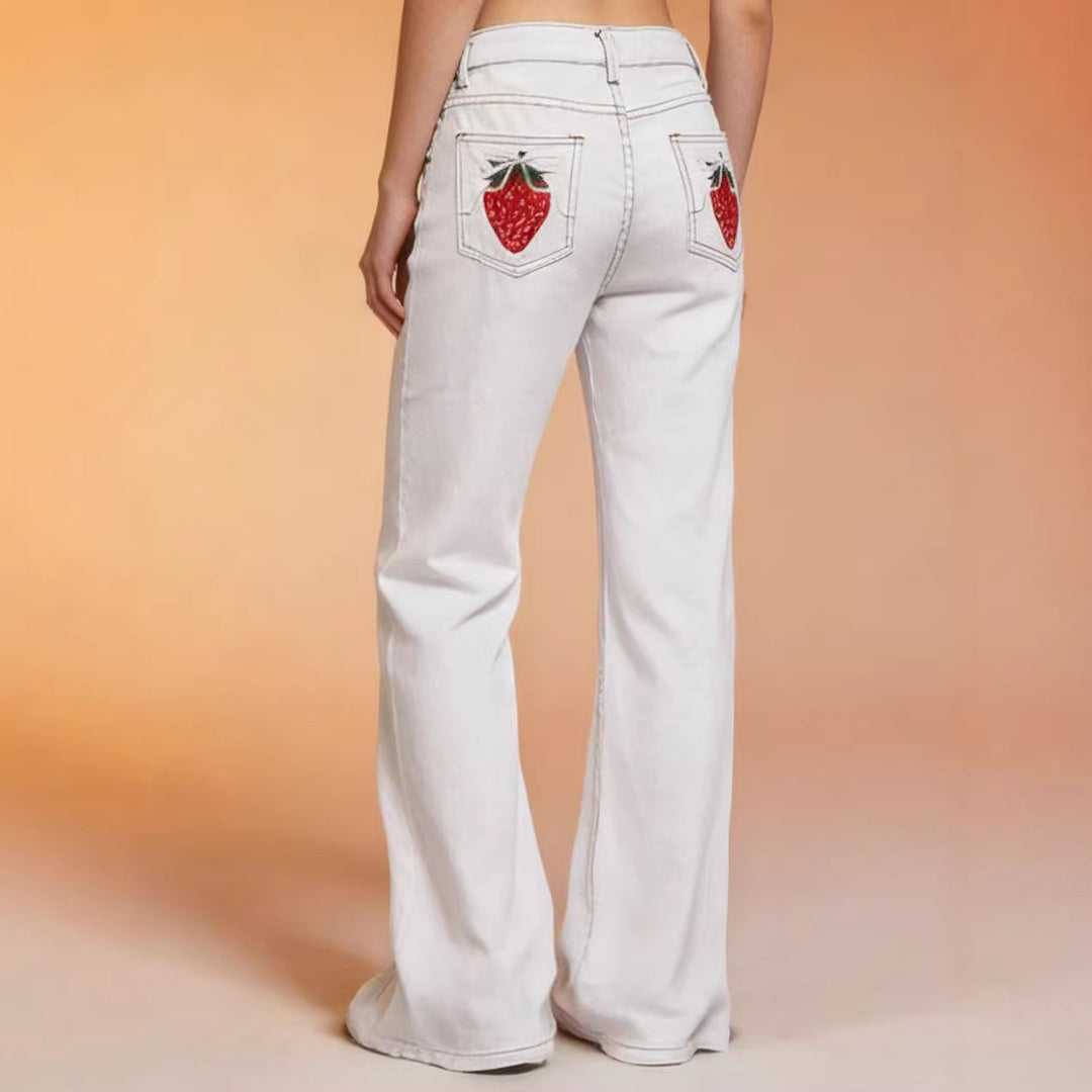 Damen Flared Jeans mit hohem Bund und eleganten Nahtdetails R&B