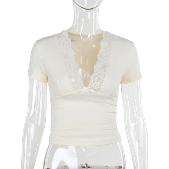 Damen elegantes Spitzenoberteil R&B