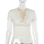 Damen elegantes Spitzenoberteil R&B